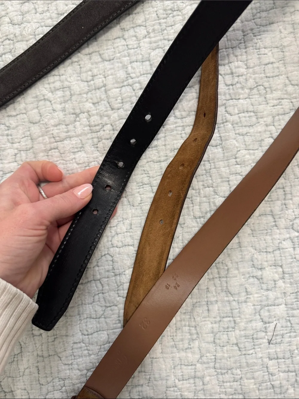Reversible Men's Suede Belt - Black & Brown